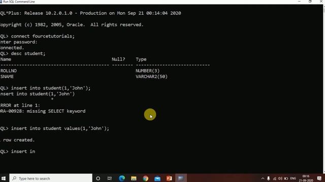 Part 4 - HOW TO INSERT DATA INTO TABLE | ORACLE | FourceTutorials смотреть онлайн