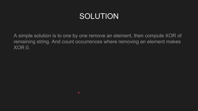 Count ways to remove one element from a binary string so that XOR becomes zero | GeeksforGeeks смотреть онлайн