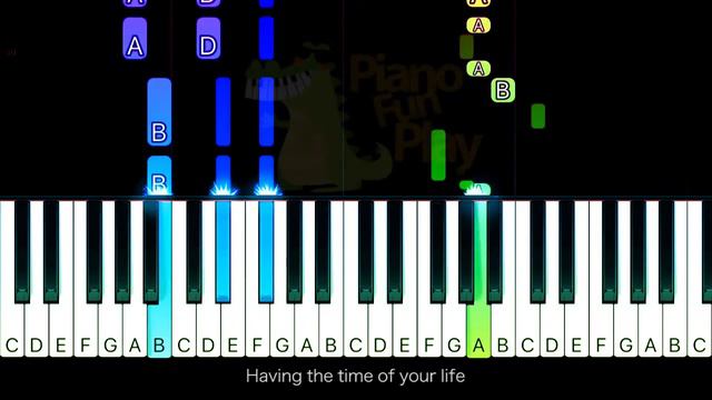 ABBA - Dancing Queen - EASY Piano CHORDS TUTORIAL by Piano Fun Play смотреть онлайн