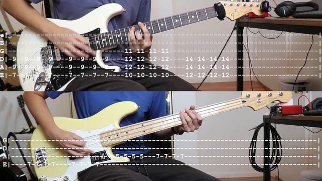 Bloc Party - Helicopter (Guitar Cover & Bass Cover W/ Tabs)