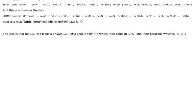 Insert and update SQL entries for posts to be accessed by up to 3 other users смотреть онлайн
