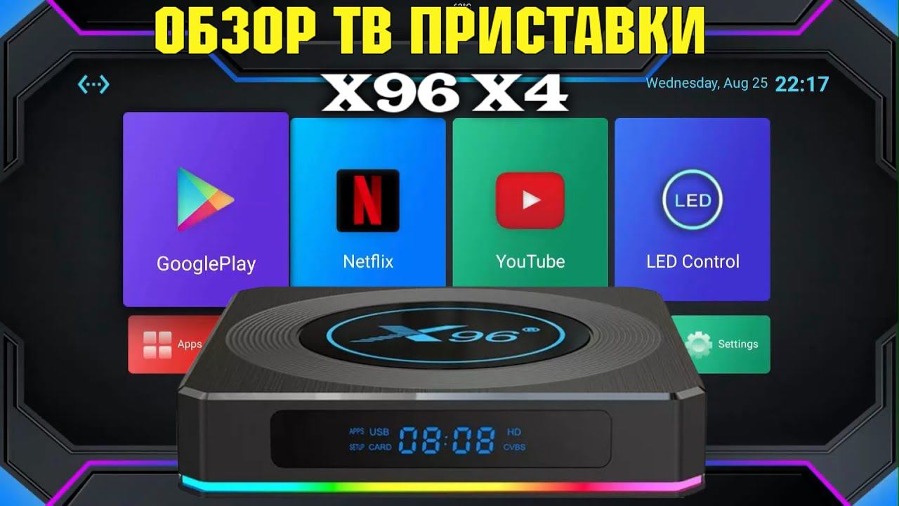 Обзор ТВ Бокса X96 X4 Android 11 на процессоре Amlogic S905X4 поддержка кодека AV1 и RGB подсветка смотреть онлайн