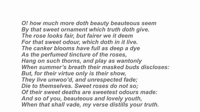 William Shakespeare, sonnet 54 summary смотреть онлайн
