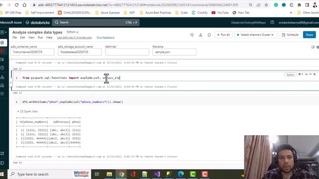 Analyze Complex Data Types | Explode multiple array columns | Databricks | Complex Data Types смотреть онлайн