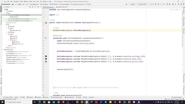 Meow Bottom Navigation - Using Fragment and Visibility смотреть онлайн