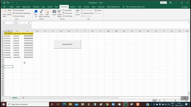 How to Create VCARD (VCF) file from Excel Using VBA MAcros смотреть онлайн