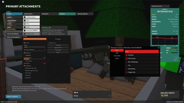 [Roblox] Phantom Forces Script Aimbot, SilentAim, ESP, UnlockAllGun, And More смотреть онлайн