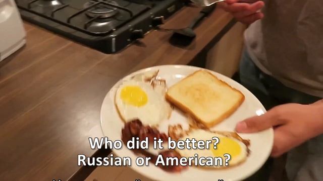 Russian Tries To Cook AMERICAN BREAKFAST In Russia