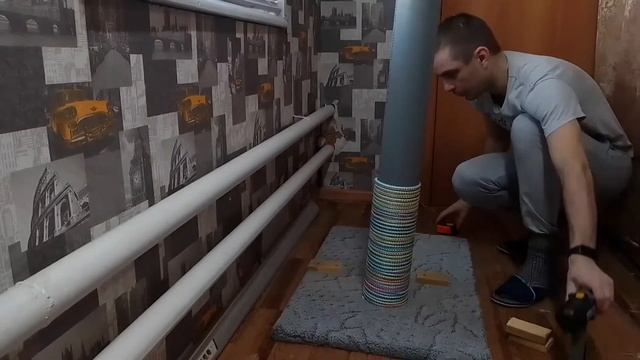 Как сделать когтеточку. Домик для кошки. Когтеточка для кошек. смотреть онлайн