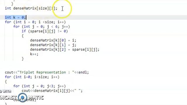 Sparse Matrix using C++ смотреть онлайн