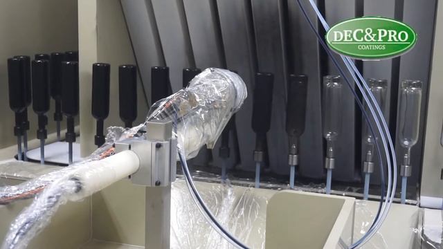Окраска электростатическим турбоколоком Aerobell стеклянных бутылок смотреть онлайн