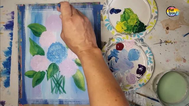 Easy Colorful Hydrangea painting - Make it your own and switch out colors смотреть онлайн