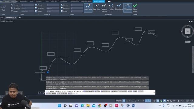 How to use Polar , Rectangular Path Array in AutoCAD | Polar , Rectangular and Path Array | смотреть онлайн