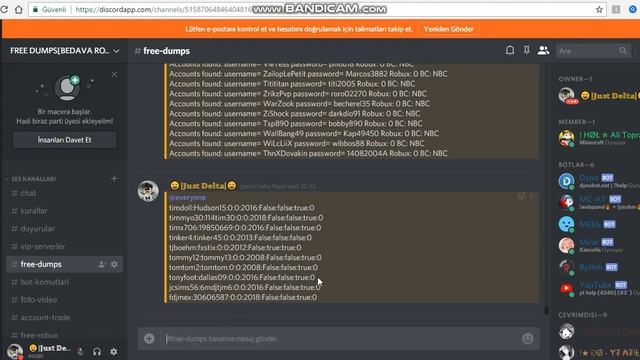 ?BEDAVA ROBLOX HESAPLARI DİSCORD SUNUCUMUZDA? смотреть онлайн