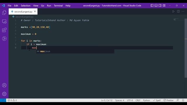 python program to find second largest number in a list смотреть онлайн