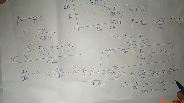 n' moles of an ideal gas undergoes a process A to B as shown in the figure. The maximum temperat... смотреть онлайн