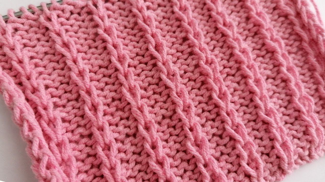 Узоры спицами. Вытянутые лицевые петли на изнаночном полотне смотреть онлайн