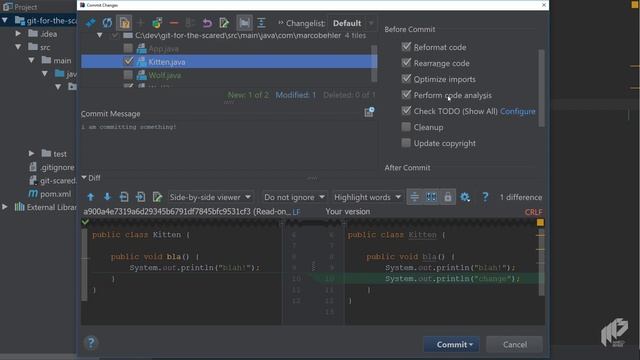 Committing files with Git and IntelliJ | Git for the scared смотреть онлайн