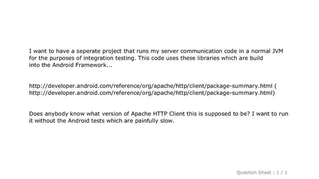 Android : What version of Apache HTTP Client is bundled in Android 1.6? смотреть онлайн