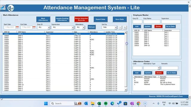 Attendance Management System - Lite in Excel VBA смотреть онлайн