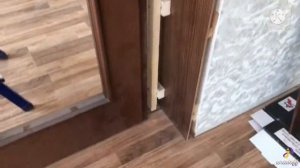 Тройной дверь. Шпонирование двери для кухни