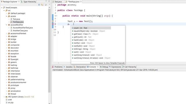 Java Tutorials: Access Modifiers in Java | private, default, protected, public смотреть онлайн