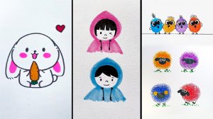 Легкие Приемы рисования. Урок рисования. Простые рисунки