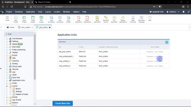 Scriptcase 9.7 - Application links properties смотреть онлайн