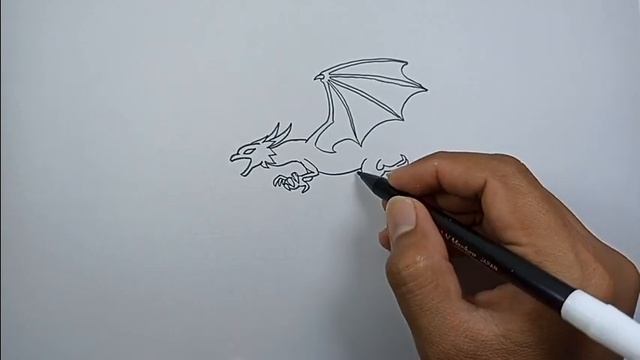 How To Draw Fire Dragon | Simple Drawing Ideas