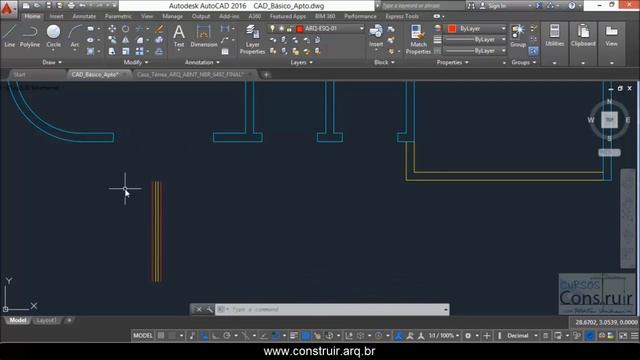 AutoCAD 2016 Aula 14/31: Desenhando janelas │ Comandos Copy, Move e Rotate (CURSO BÁSICO GRATUITO) смотреть онлайн