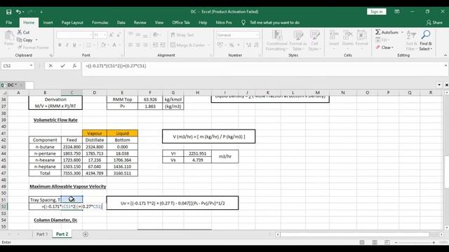 Estimation of Flooding Velocity and Diameter of Distillation Column. смотреть онлайн