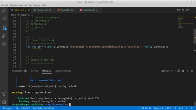 How to connect to a Postgres DB in Rust to create and retrieve a row storing it into a Rust struct смотреть онлайн