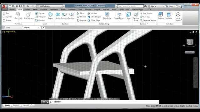 AutoCAD 3D modeling Tutorials - Chair Exercise - AutoCAD 2017 смотреть онлайн