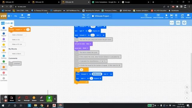 VEXcode VR Drawing a circle - Block and Python смотреть онлайн