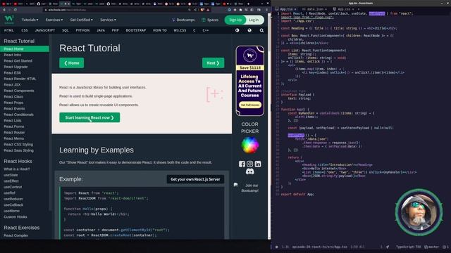 Watch Me Code: Learning TypeScript - React useState and useEffect смотреть онлайн