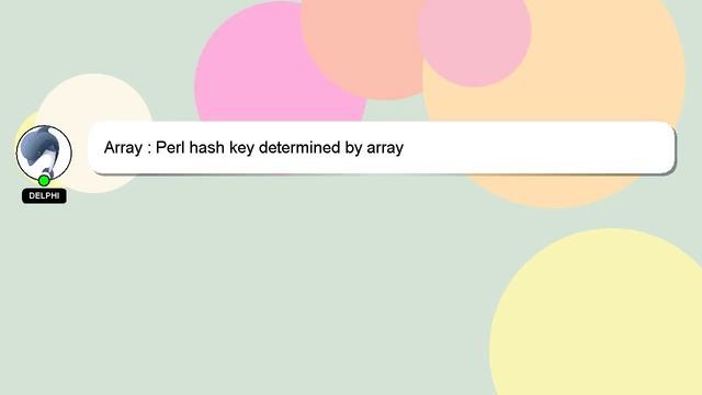 Array : Perl hash key determined by array смотреть онлайн