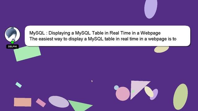 MySQL : Displaying a MySQL Table in Real Time in a Webpage смотреть онлайн