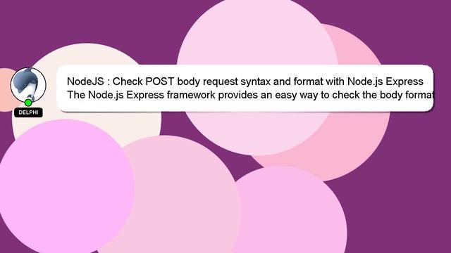 NodeJS : Check POST body request syntax and format with Node.js Express смотреть онлайн