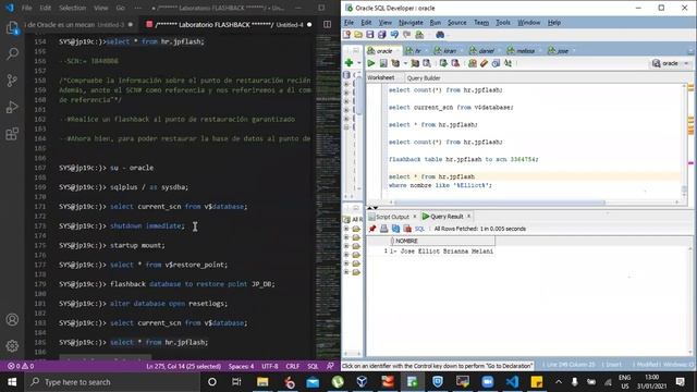 Administración Oracle - LCOA - FlashBack - 31-01-2021 смотреть онлайн