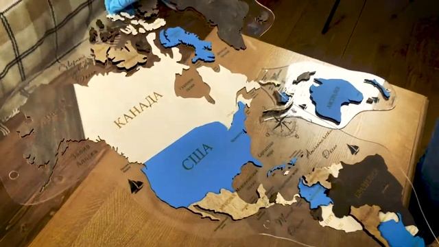 Многоуровневая деревянная карта мира от Scandidec смотреть онлайн