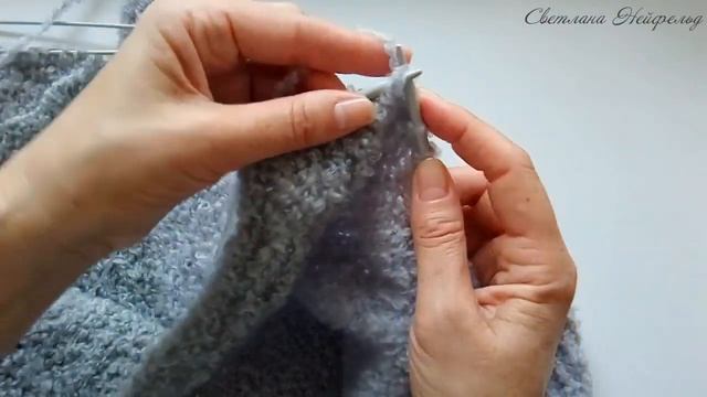 МК жакет из буклированной пряжи спицами Интарсия смотреть онлайн