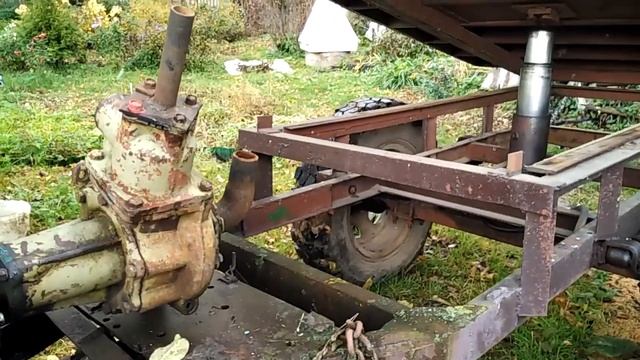 Обзор одноосного прицепа и выгрузка дров. смотреть онлайн