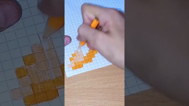 Рисуем Майнкравт.Морковь по клеточкам карандашом. смотреть онлайн
