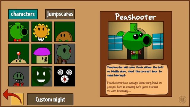 Nights With Peashooter's | Nightmare(Night 6), Extras & 8/15 MODE