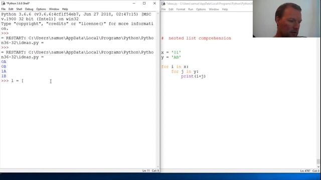 Python Basics Nested List Comprehension смотреть онлайн
