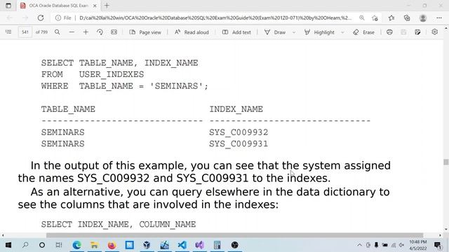 Implicit Index, chỉ mục tự động tạo , OCA Oracle Database SQL Exam Guide Exam 1Z0-071 смотреть онлайн