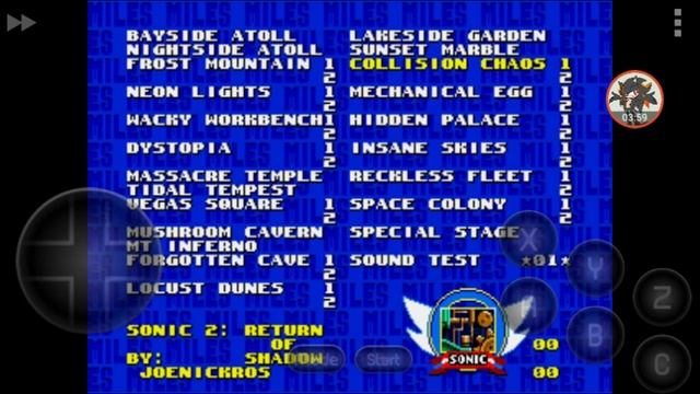 Sonic 2 Return Of Shadow Cheat Codes!