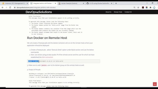 Integrate Jenkins with Docker | Provisioning Docker Container on remote hosts using Jenkins смотреть онлайн
