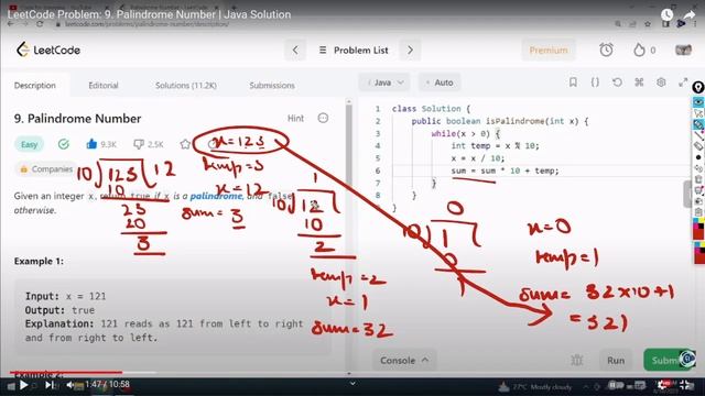 LeetCode Problem: 7. Reverse Integer | Java Solution смотреть онлайн
