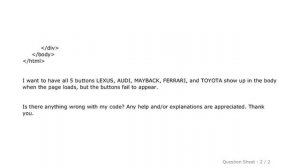 HTML : Create an array of buttons from Javascript array